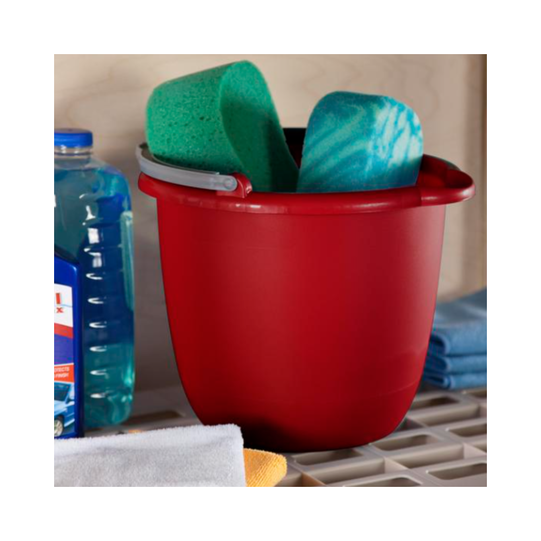Sterilite® 10 Qt Spout Pail – Classic Red with Titanium Handle