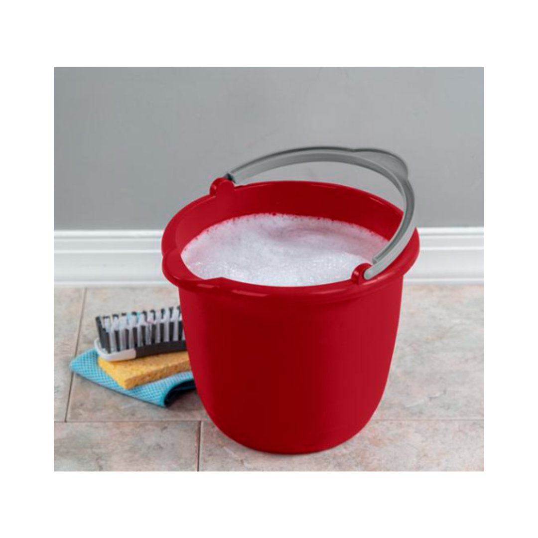 Sterilite® 10 Qt Spout Pail – Classic Red with Titanium Handle
