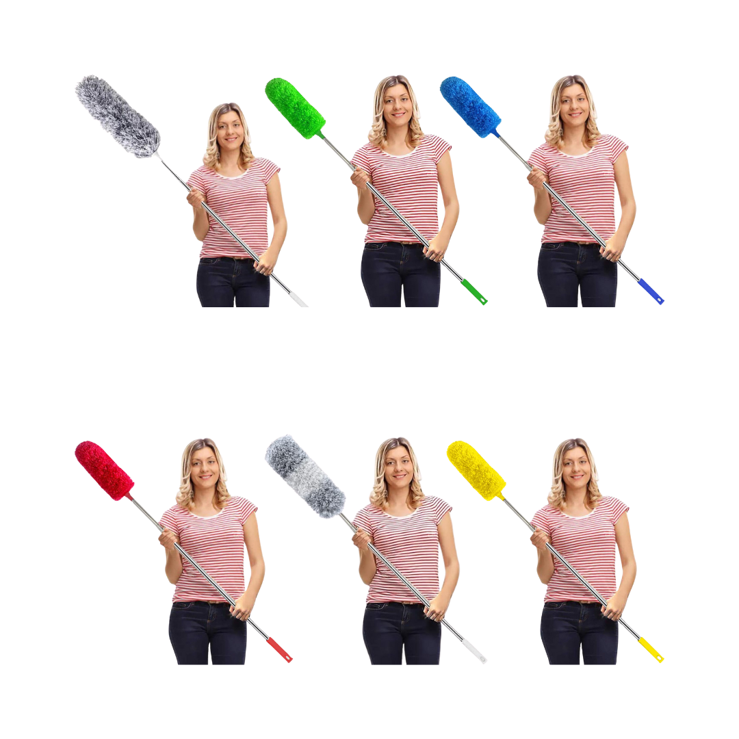 Delux® Extendable Microfiber Duster – 100" Telescopic Handle, Flexible Washable Head, Scratch-Resistant, Multiple Colors