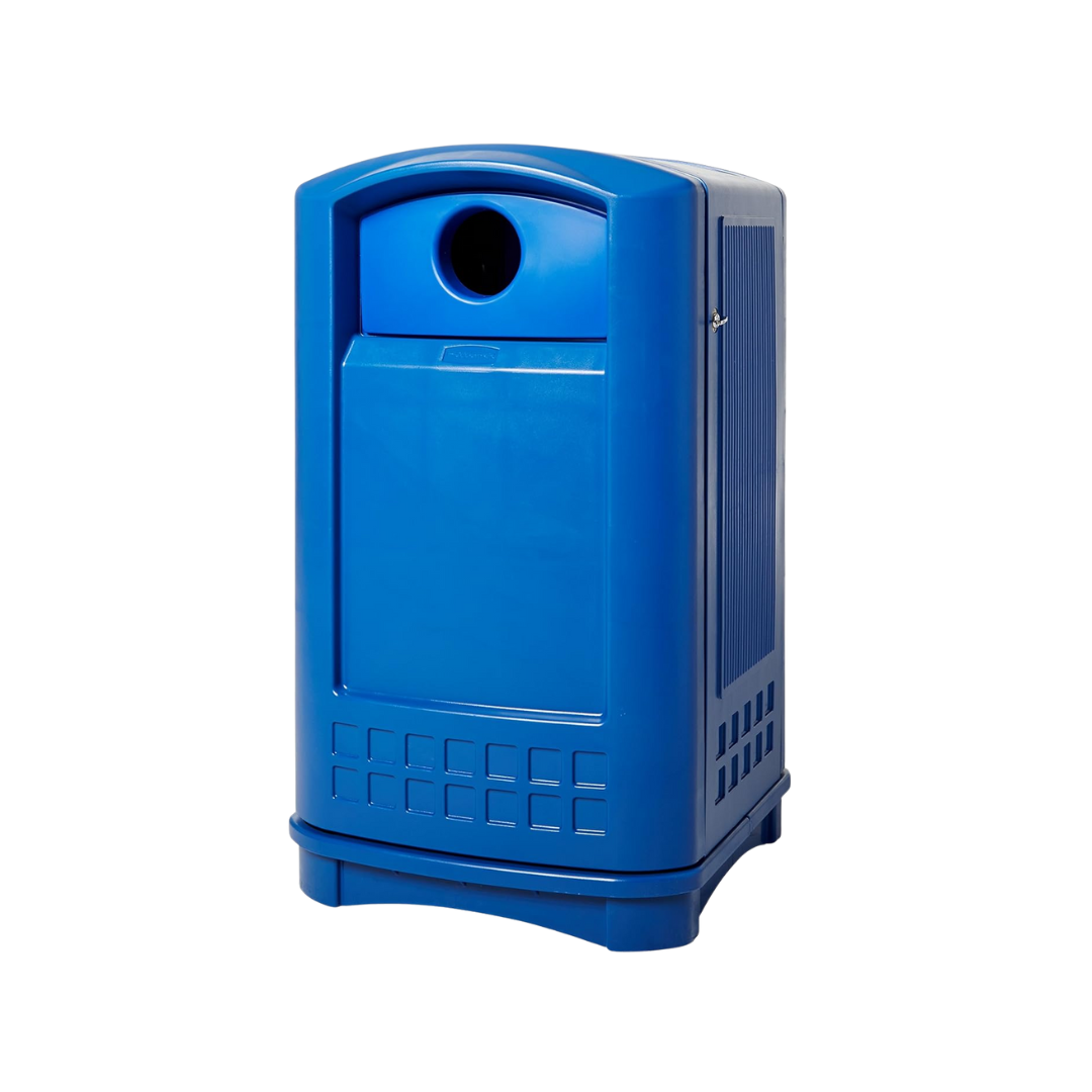Rubbermaid® Plaza™ Outdoor Station Containers – 50 Gal, Bottle & Can / Paper Recycling