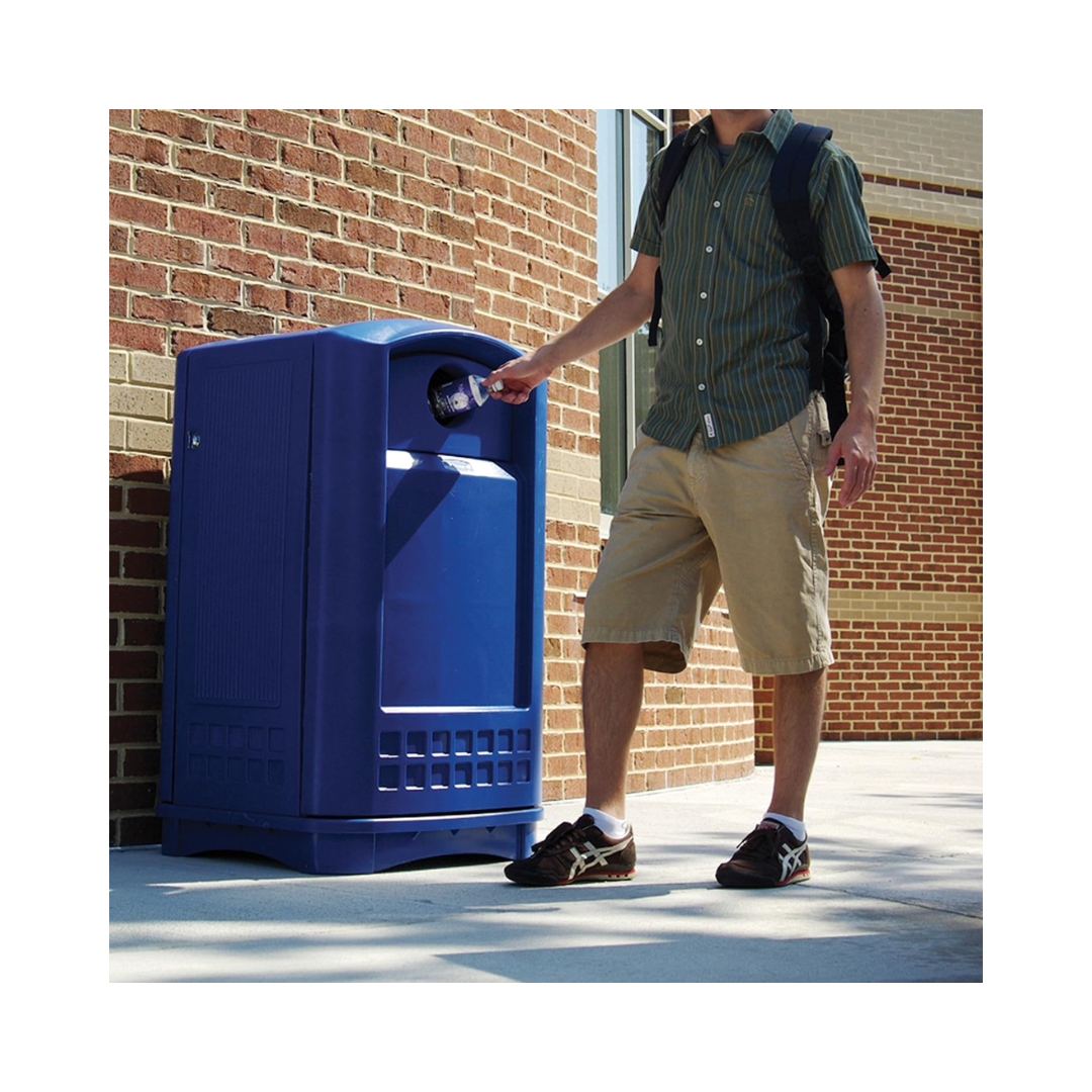 Rubbermaid® Plaza™ Outdoor Station Containers – 50 Gal, Bottle & Can / Paper Recycling