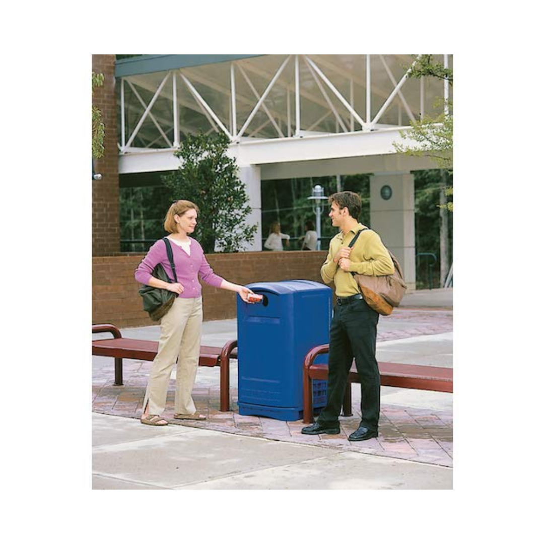 Rubbermaid® Plaza™ Outdoor Station Containers – 50 Gal, Bottle & Can / Paper Recycling