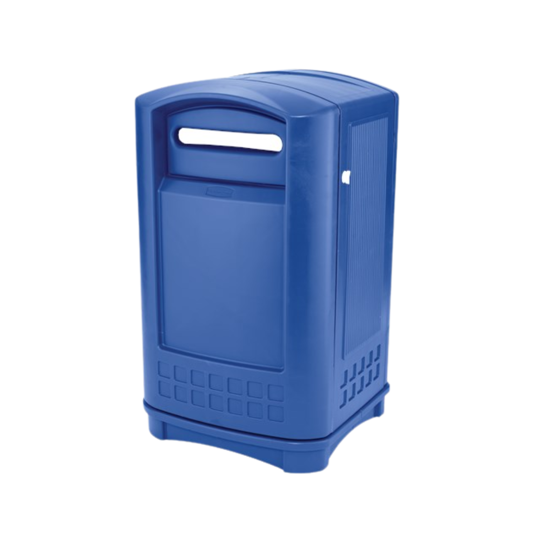 Rubbermaid® Plaza™ Outdoor Station Containers – 50 Gal, Bottle & Can / Paper Recycling