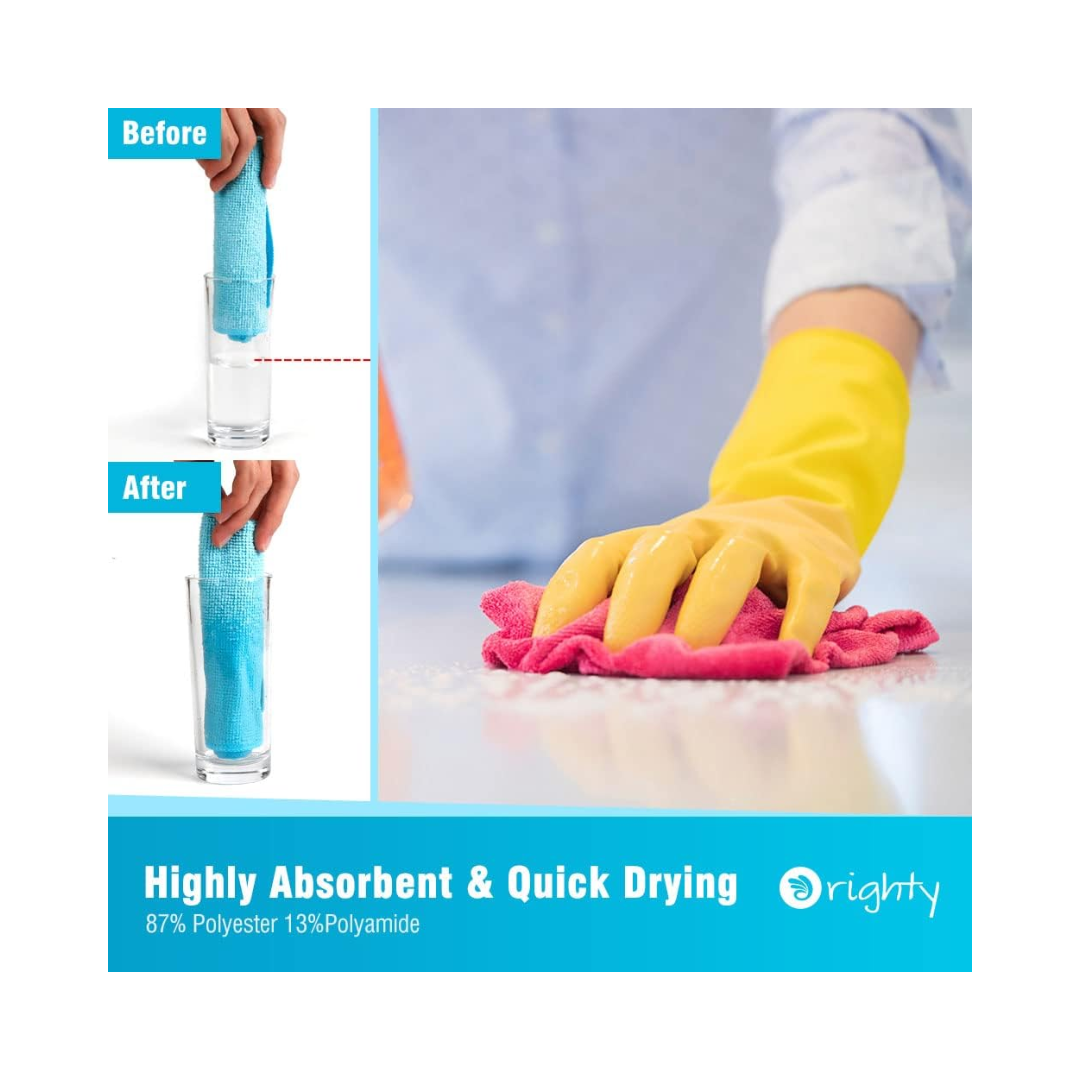 Orighty® Microfiber Cleaning Cloths – Ultra Absorbent & Lint-Free, Multi-Purpose Cleaning Rags