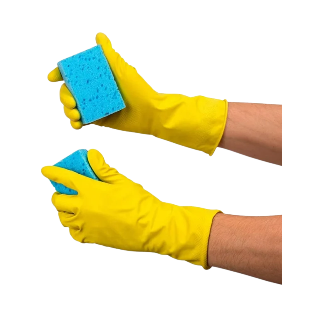 SteadMax® Reusable Latex Cleaning Gloves – Non-Slip Natural Rubber for Kitchen & Household Use