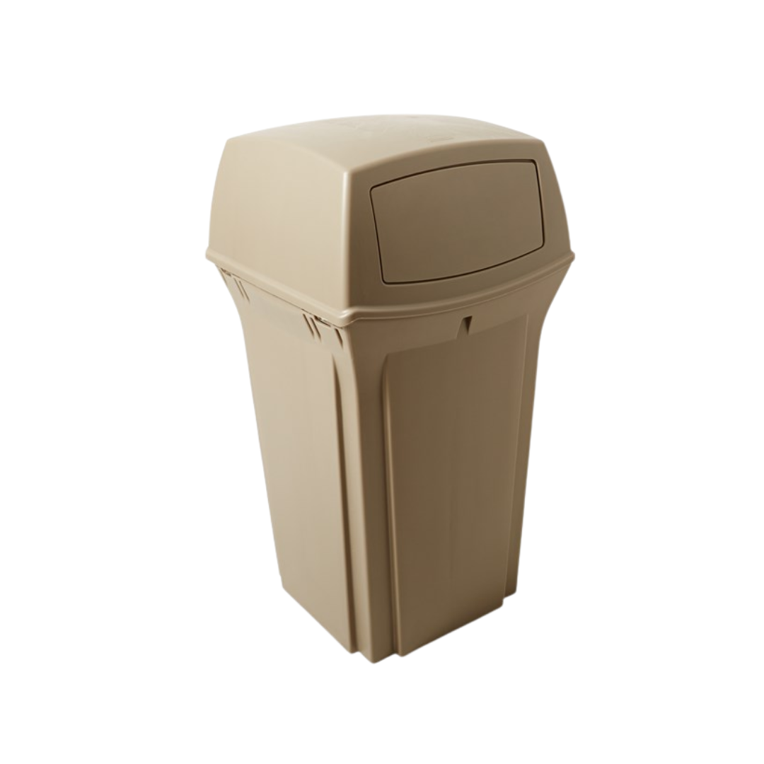 Rubbermaid® Ranger® Classic Containers – 35 Gal, Beige & Brown