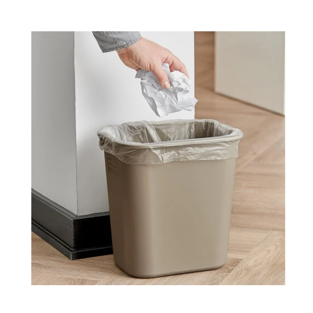 Rubbermaid® Deskside Wastebaskets – Beige, 13 Qt, 28 Qt, 41 Qt, Recycled Plastic