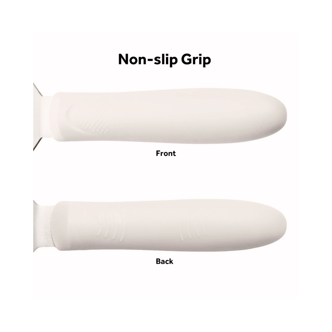 Winco® Bakery Spatula w/White Polypropylene Handle – 10" x 1 3/8"