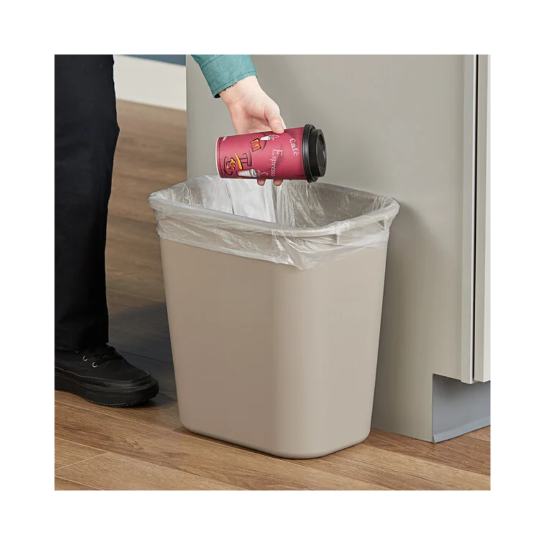 Rubbermaid® Deskside Wastebaskets – Beige, 13 Qt, 28 Qt, 41 Qt, Recycled Plastic