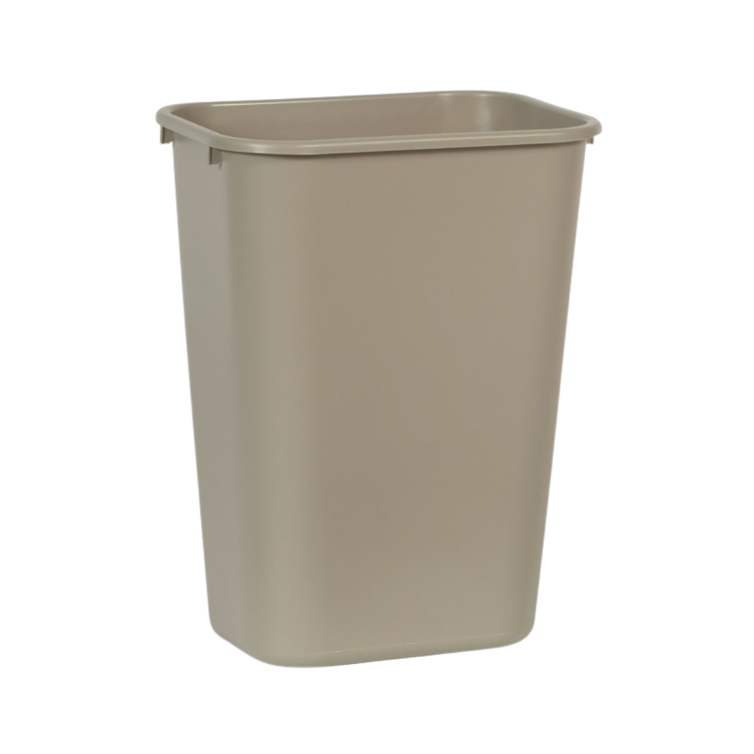 Rubbermaid® Deskside Wastebaskets – Beige, 13 Qt, 28 Qt, 41 Qt, Recycled Plastic