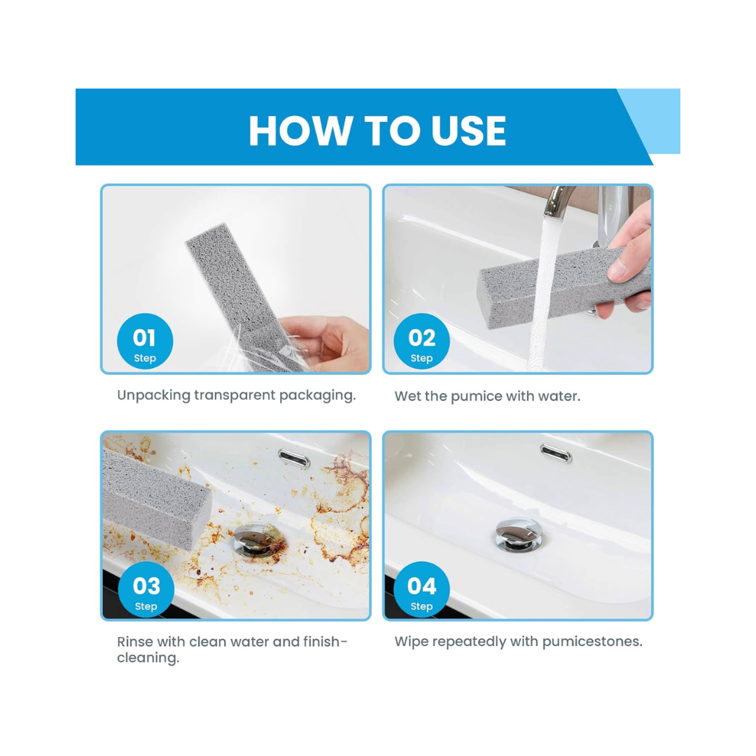 Riuja® Pumice Cleaning Stones – Heavy Duty Stain Remover for Toilets, Tubs, Grills & Tiles