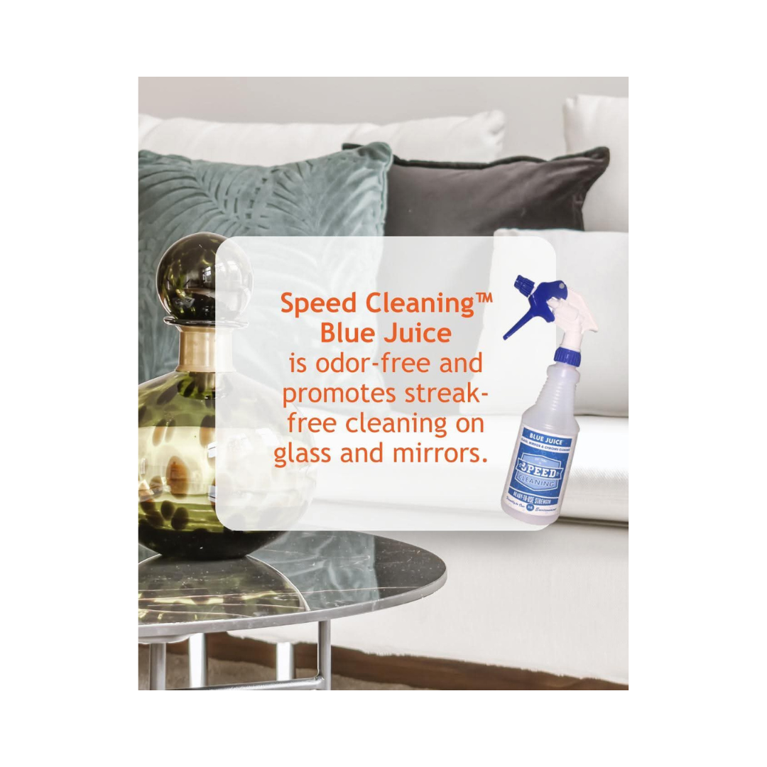 Speed Cleaning™ Blue Juice Concentrate – Glass & Surface Cleaner, 16 oz with Mixing Bottle