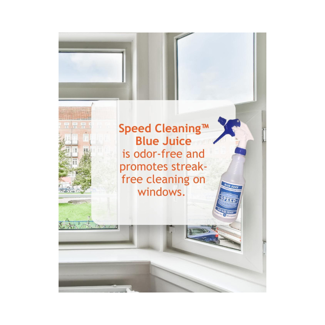 Speed Cleaning™ Blue Juice Concentrate – Glass & Surface Cleaner, 16 oz with Mixing Bottle