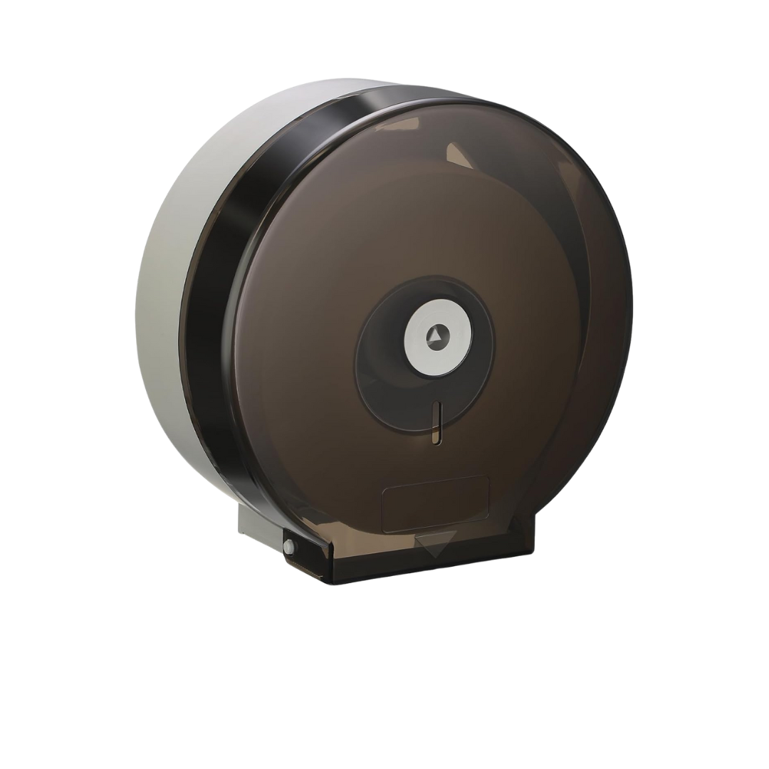 Layhit® Single Roll Toilet Paper Dispenser – 9" Roll, Black, Locking Wall-Mount