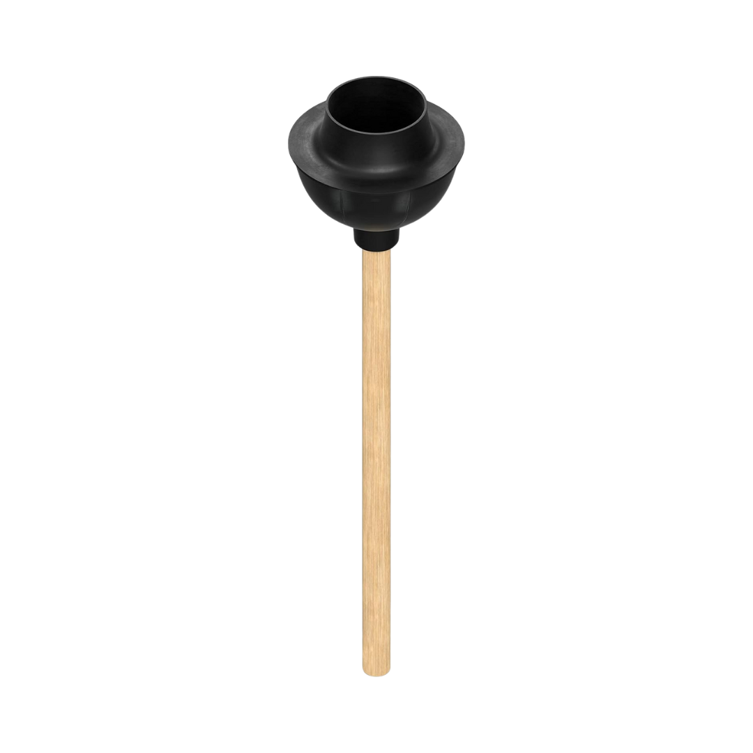 SteadMax® Heavy-Duty Toilet Plunger – Double Thrust Rubber Cup & Wood Handle, 22"