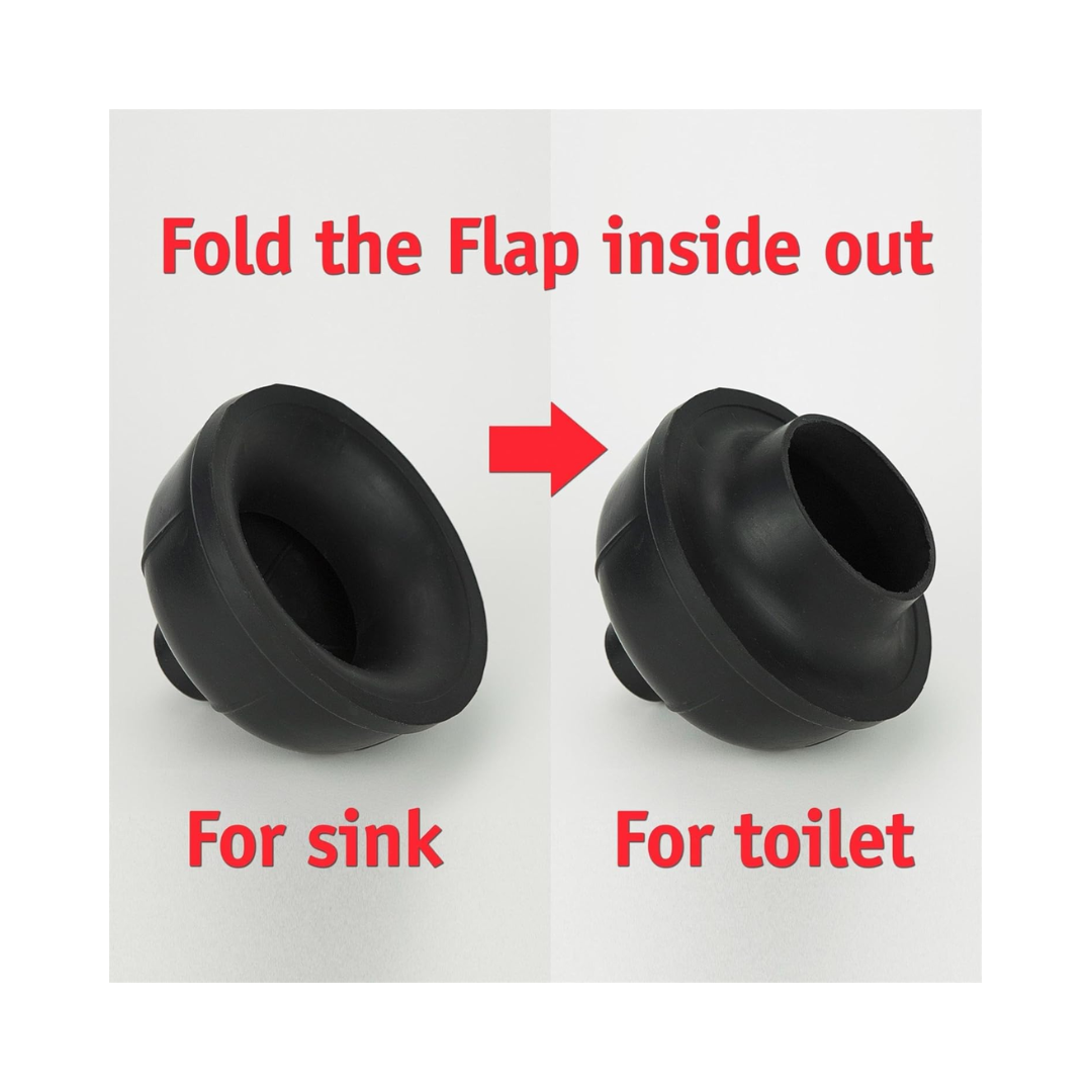 SteadMax® Heavy-Duty Toilet Plunger – Double Thrust Rubber Cup & Wood Handle, 22"