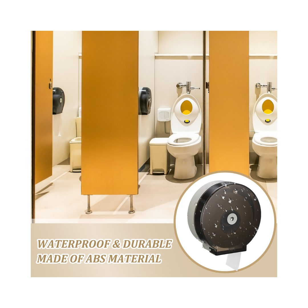 Layhit® Single Roll Toilet Paper Dispenser – 9" Roll, Black, Locking Wall-Mount
