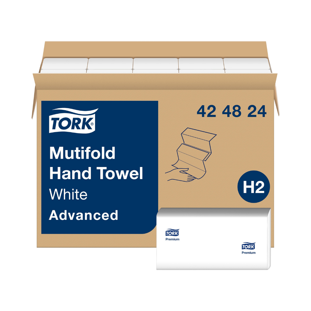 Tork® Advanced Multifold Hand Towels – 9" x 9.5", White, 1-Ply