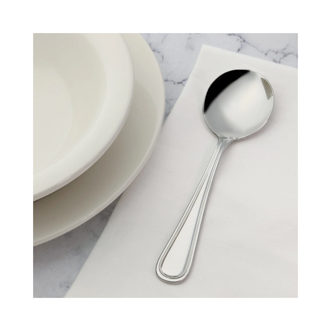 Winco® Continental Flatware – Bouillon Spoon, 6.5", Extra Heavyweight, Mirror Finish