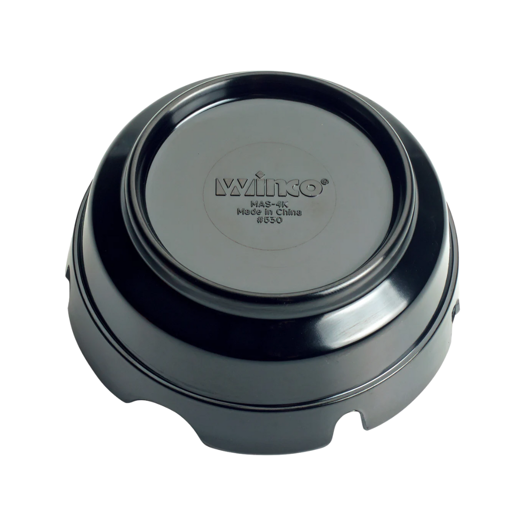 Winco® Stackable Ashtray – Melamine, 4", Black & Red, Heat Resistant