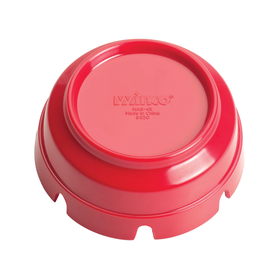 Winco® Stackable Ashtray – Melamine, 4", Black & Red, Heat Resistant