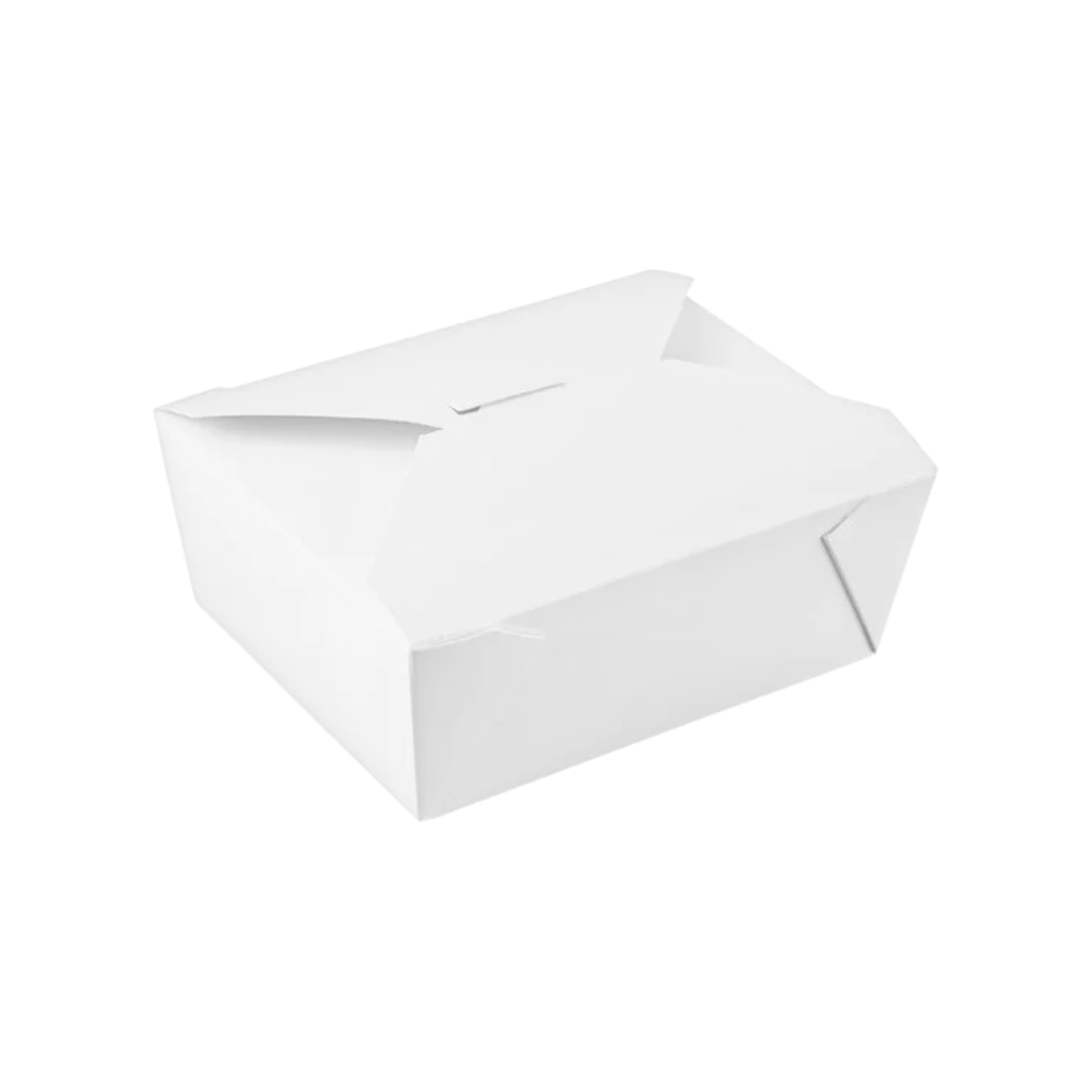 BioPak® White Carry Out Container – #8, 6" x 4 3/4" x 2 1/2"