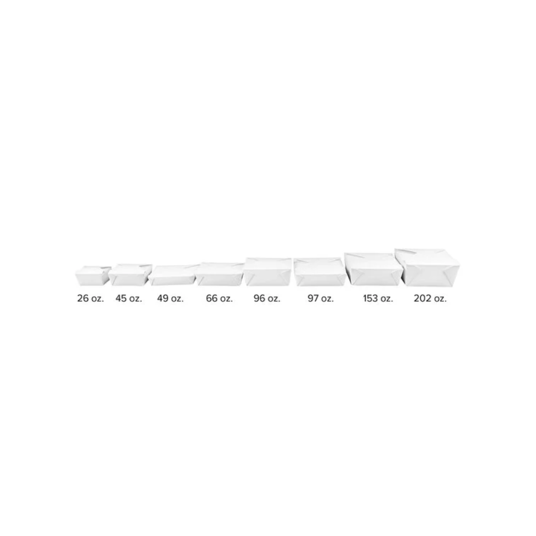 BioPak® White Carry Out Container – #8, 6" x 4 3/4" x 2 1/2"