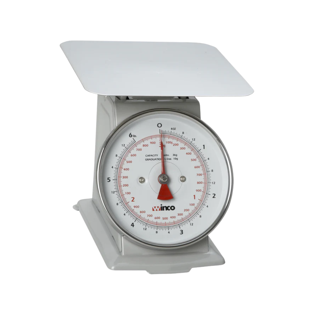 Winco® Mechanical Receiving Scale – 6 Lb Capacity, Stainless Steel, 6.5" Dial