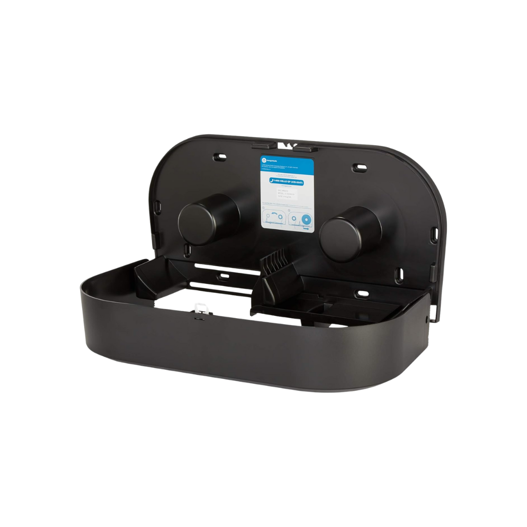 GP Pro™ 2-Roll Side-By-Side Jumbo Jr. Toilet Paper Dispenser – Black