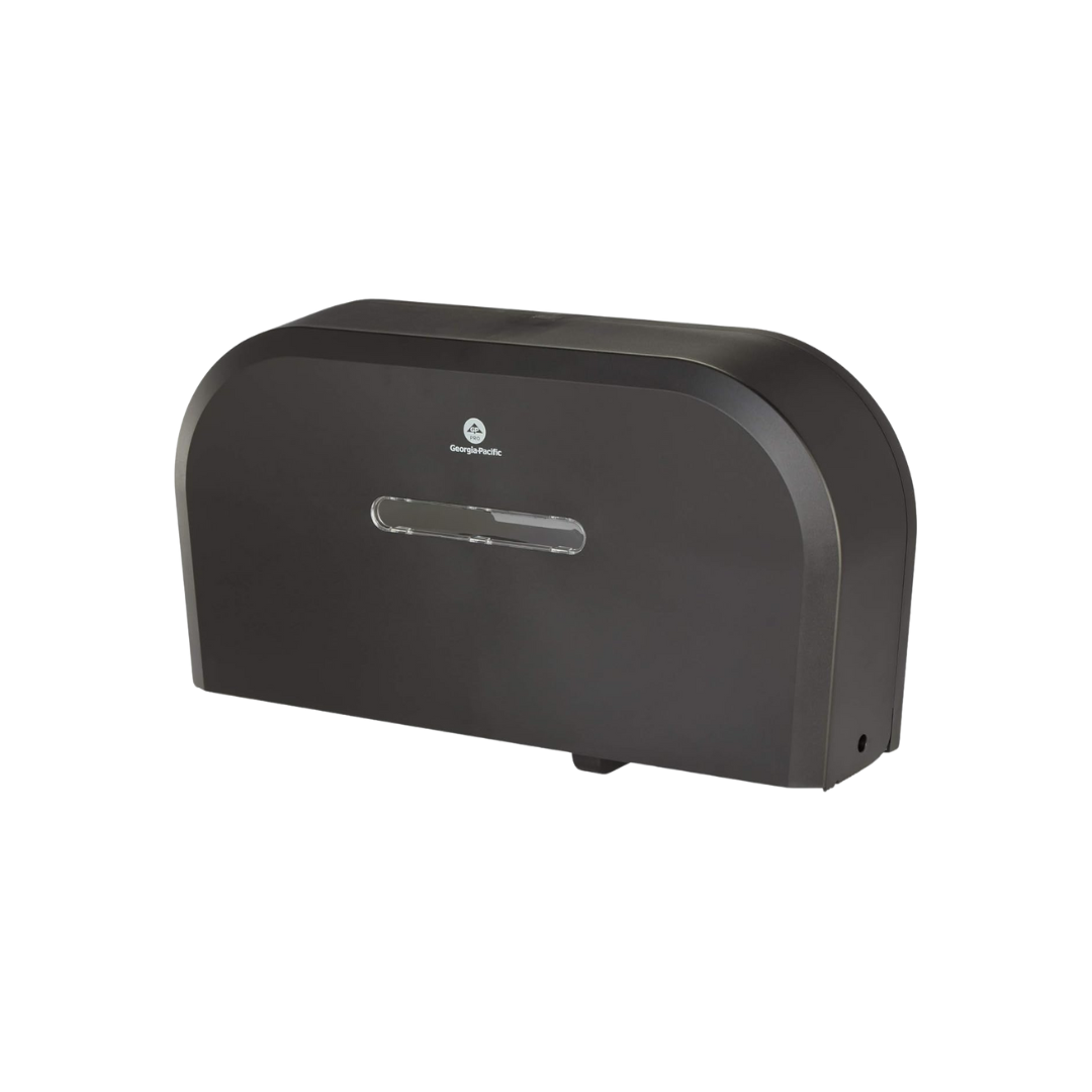 GP Pro™ 2-Roll Side-By-Side Jumbo Jr. Toilet Paper Dispenser – Black
