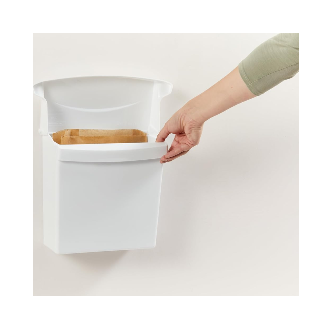 Rubbermaid® Sanitary Napkin Receptacle with Rigid Liner – Wall-Mounted, White