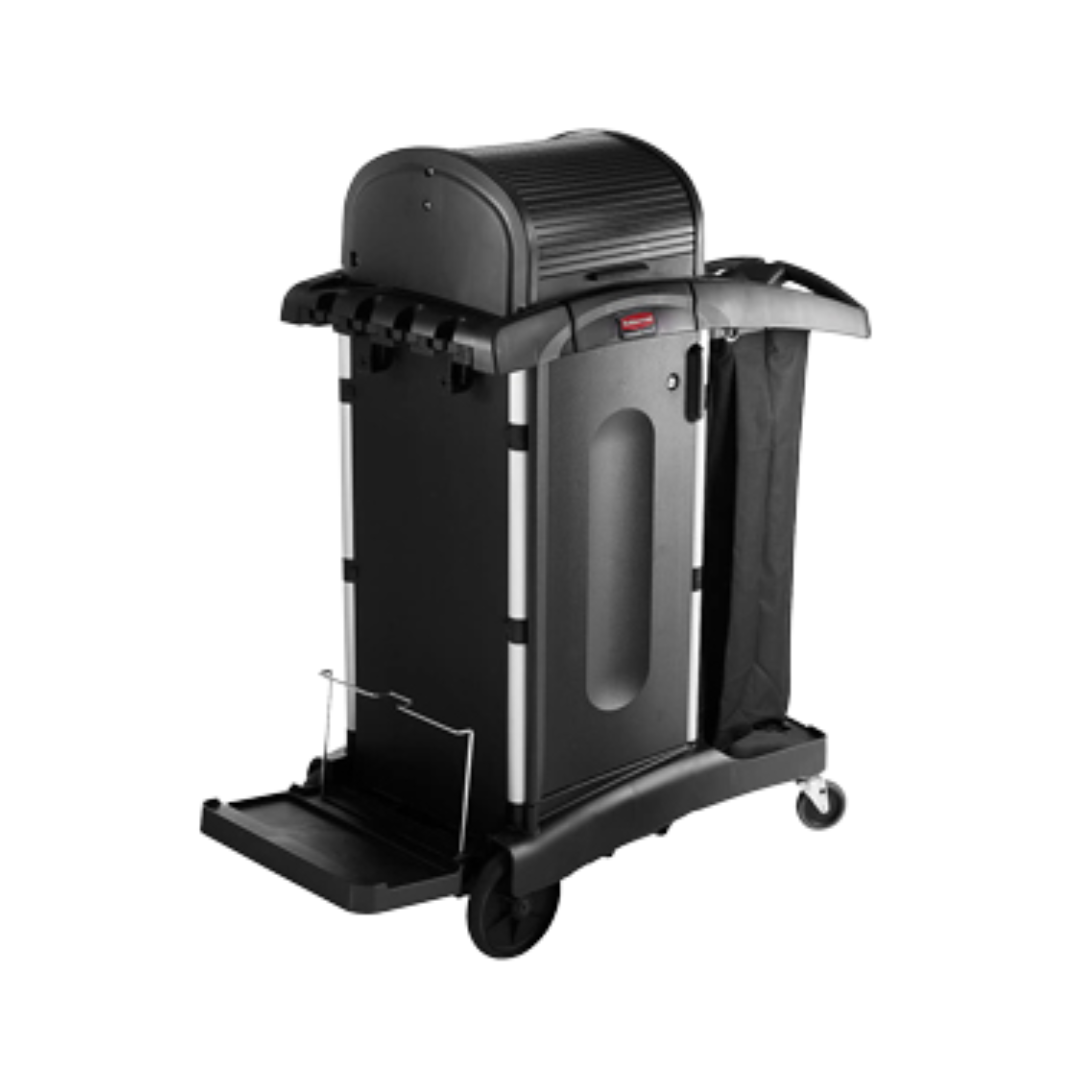 Rubbermaid® High Security Janitorial Cleaning Cart – Black