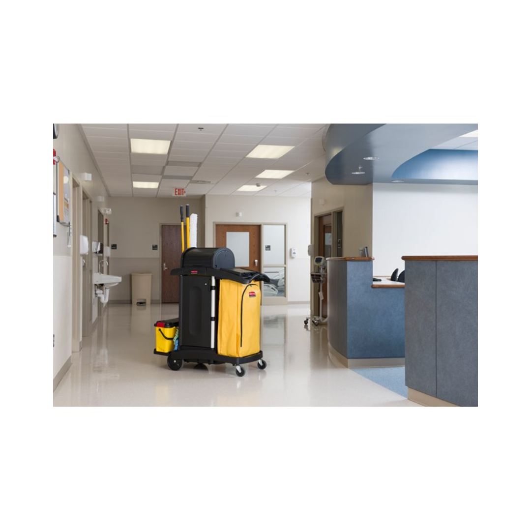 Rubbermaid® High Security Janitorial Cleaning Cart – Black