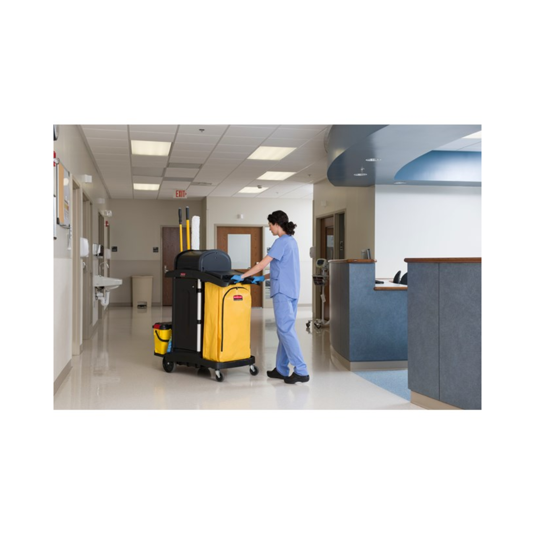 Rubbermaid® High Security Janitorial Cleaning Cart – Black