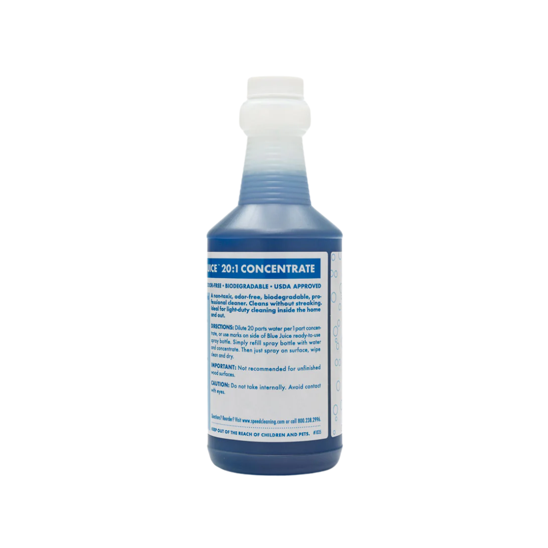Speed Cleaning™ Blue Juice Concentrate – Glass & Surface Cleaner, 16 oz with Mixing Bottle
