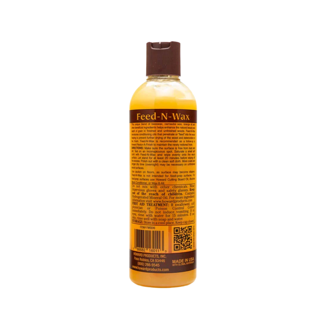 Howard® Feed-N-Wax Wood Polish & Conditioner – 16 oz Flip-Top Bottle