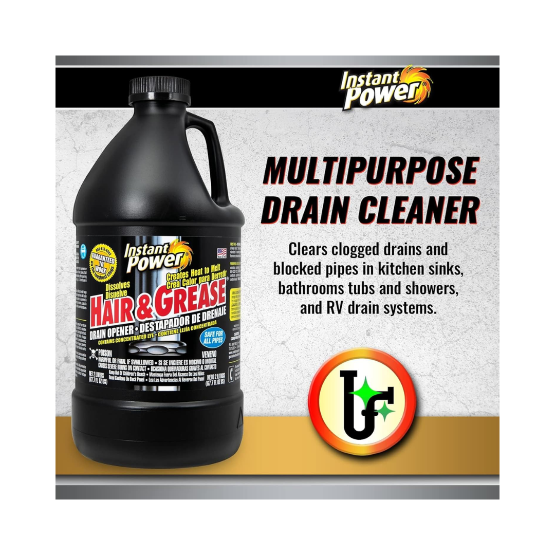 Instant Power® Hair & Grease Drain Opener – 2 Liters