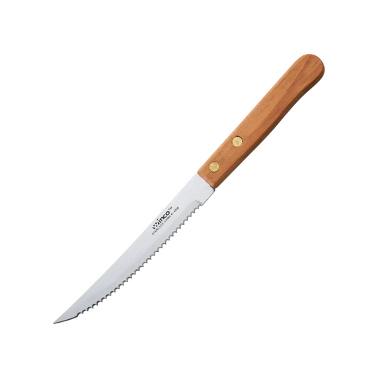Winco® Steak Knives – 4 1/2" Blade, Wooden Handle, Pointed Tip