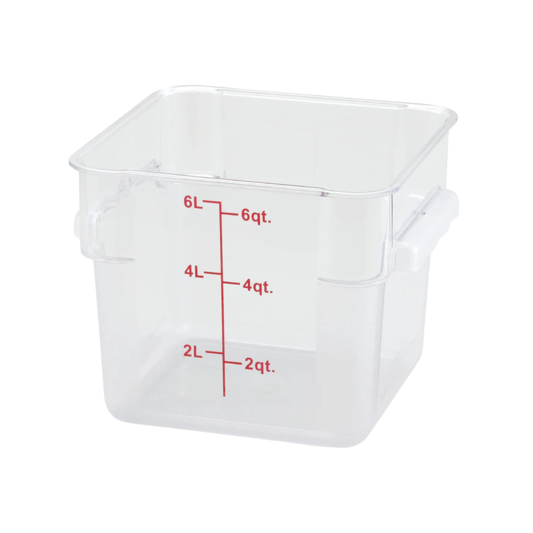 Winco® Square Clear Polycarbonate Food Storage Containers – 2 Qt to 22 Qt