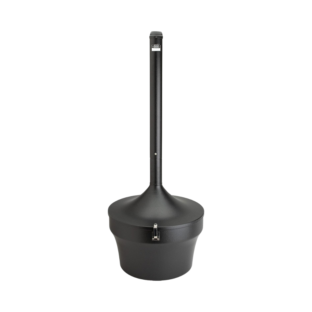 Rubbermaid® Aladdin Smokers' Station® Urn – Hammertone Charcoal, 16" Diameter x 38.75" Height