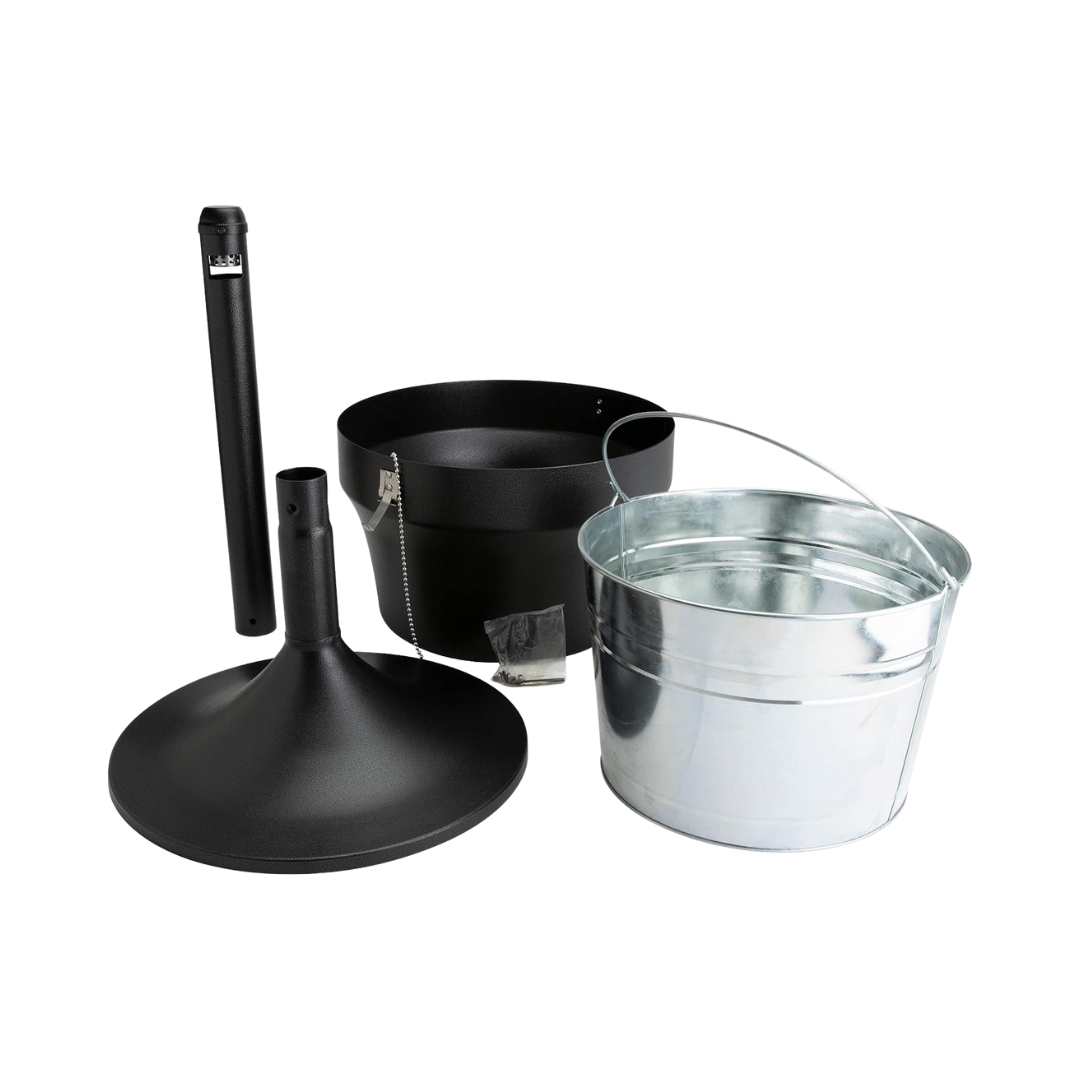 Rubbermaid® Aladdin Smokers' Station® Urn – Hammertone Charcoal, 16" Diameter x 38.75" Height