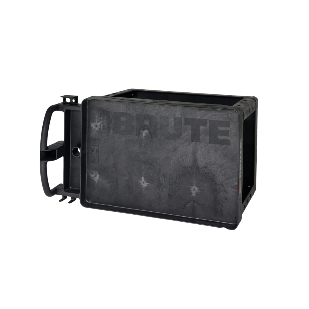 Rubbermaid® BRUTE Heavy-Duty Ergo Handle Utility Cart – Medium, Black, Lipped Shelf