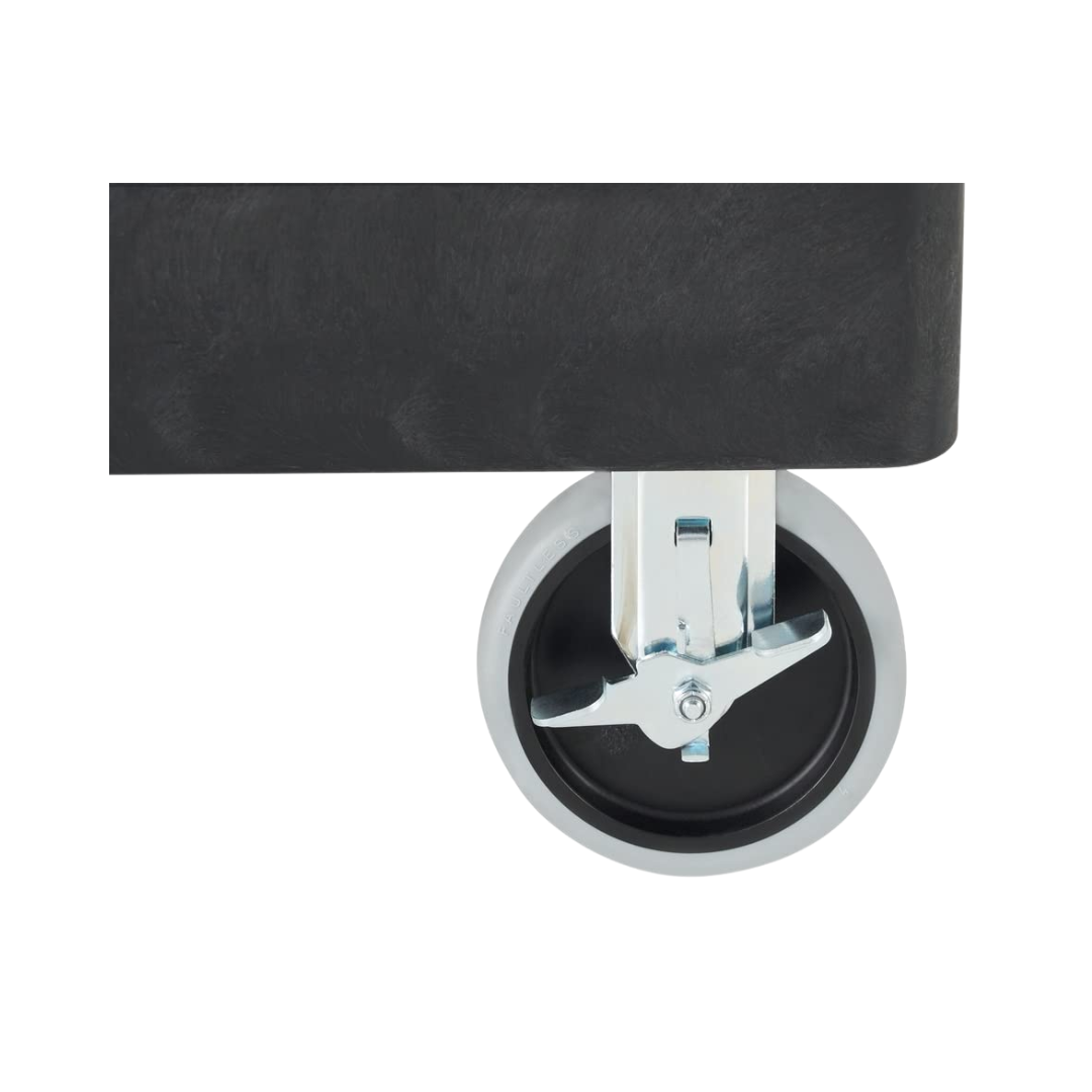 Rubbermaid® BRUTE Heavy-Duty Ergo Handle Utility Cart – Medium, Black, Lipped Shelf