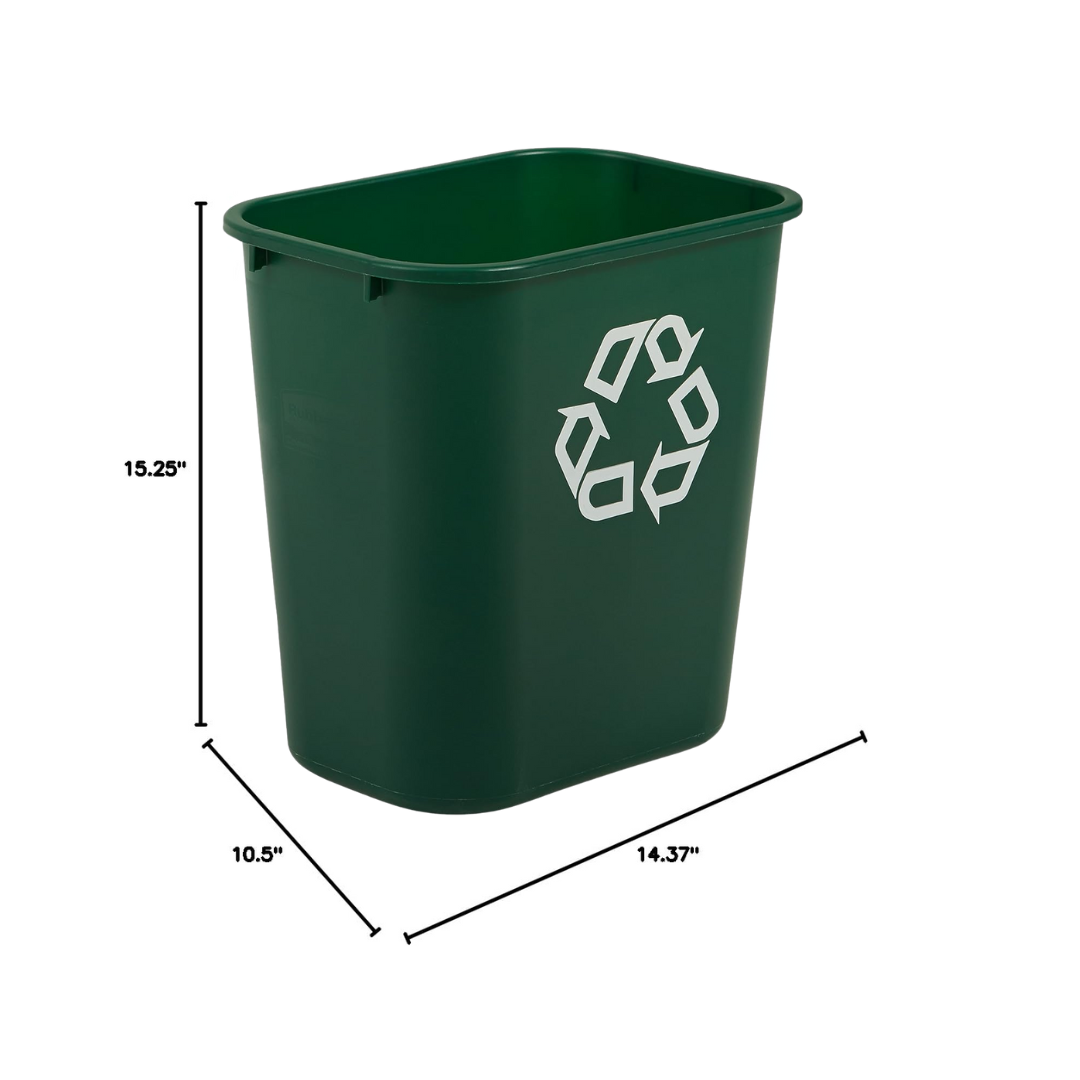 Rubbermaid® Medium Wastebasket Recycling Container – 28 Qt., Green