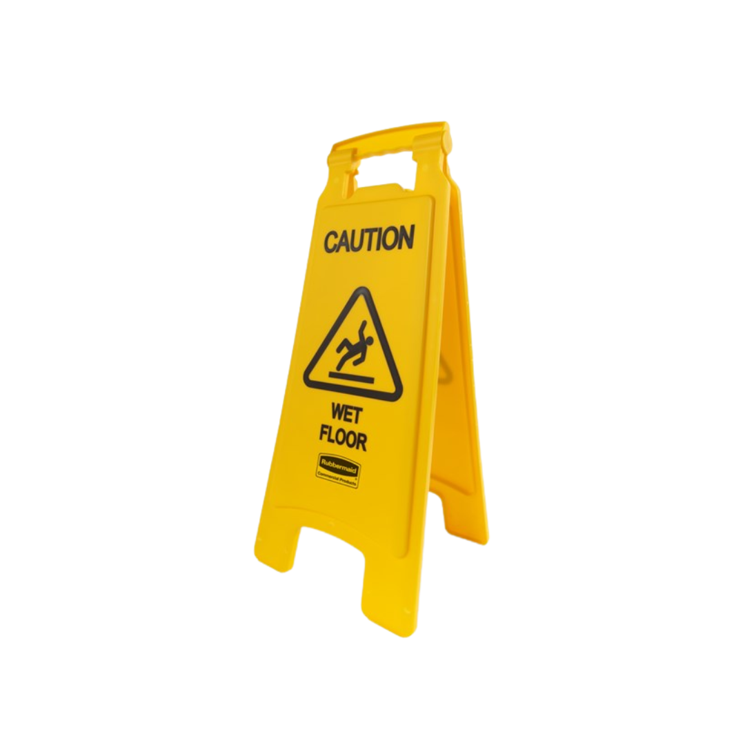 Rubbermaid® "Caution Wet Floor" 2-Sided Safety Sign – 26", Yellow
