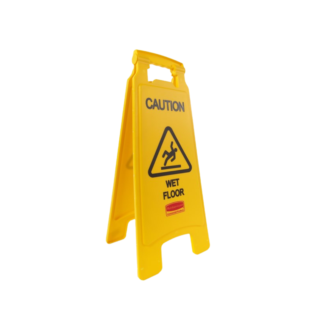 Rubbermaid® "Caution Wet Floor" 2-Sided Safety Sign – 26", Yellow