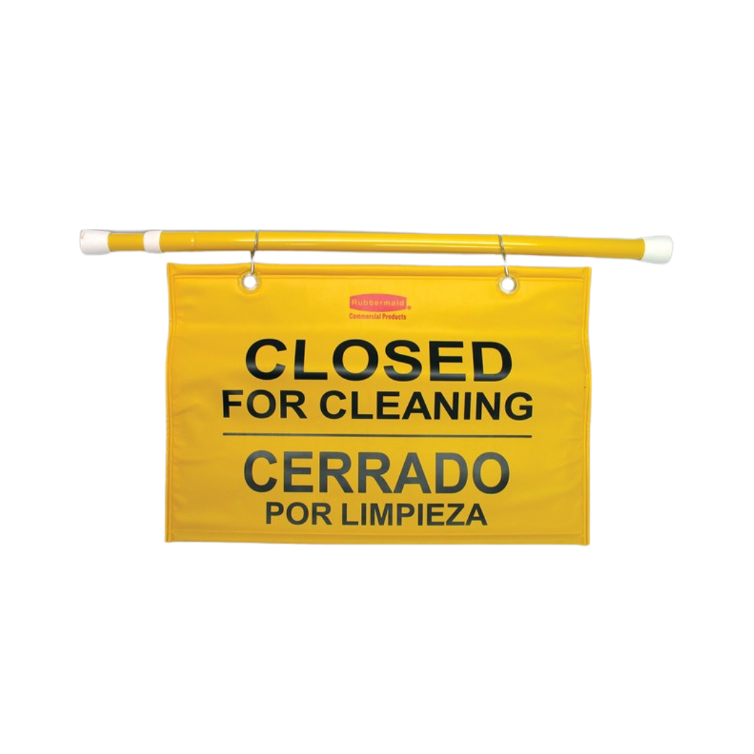 Rubbermaid® "Closed For Cleaning" Hanging Sign – Multi-Lingual