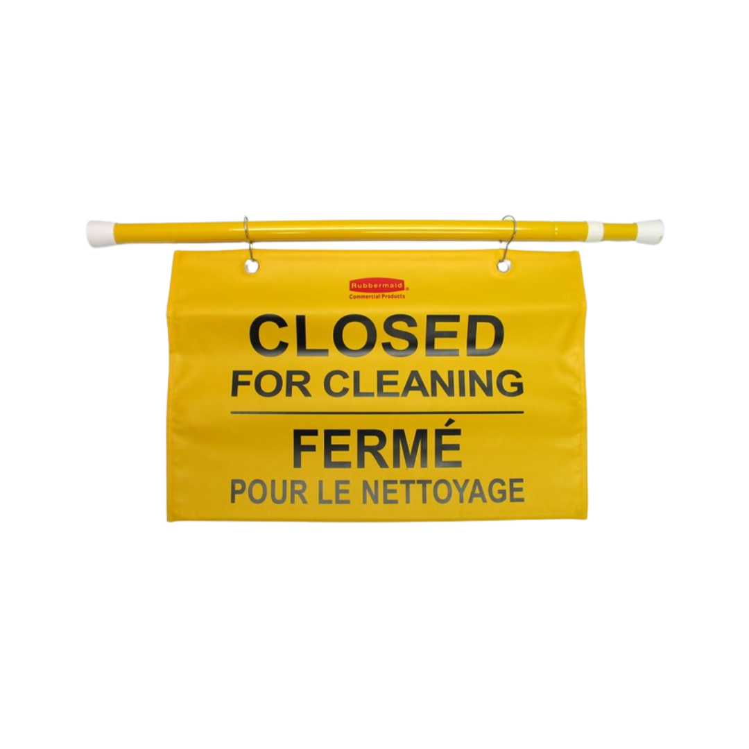 Rubbermaid® "Closed For Cleaning" Hanging Sign – Multi-Lingual