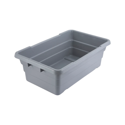 Winco® Gray Nesting Lug Box – Heavy-Duty Polypropylene, 24 1/2" x 15 3/4" x 9"