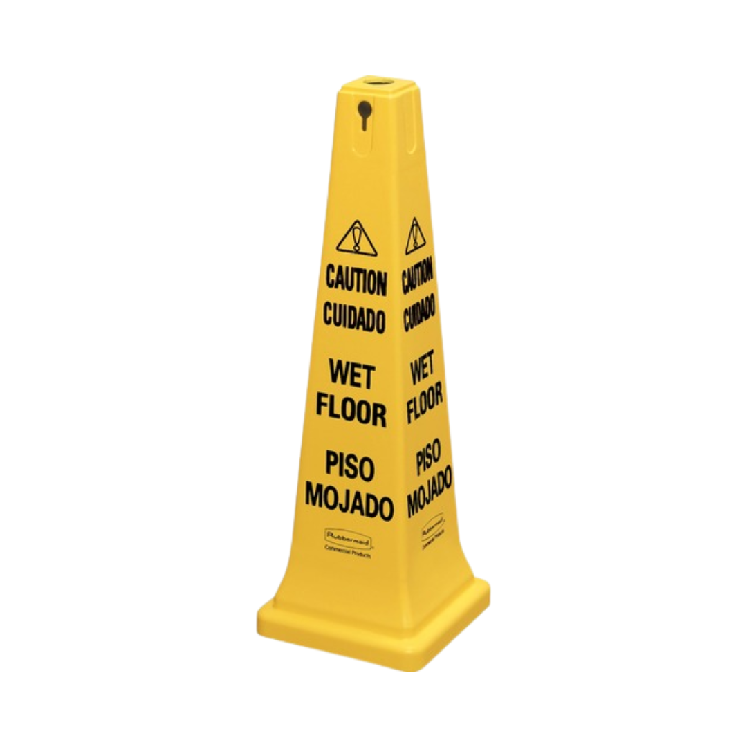 Rubbermaid® "Caution Wet Floor" Imprint 36" Safety Cone – Multi-Lingual
